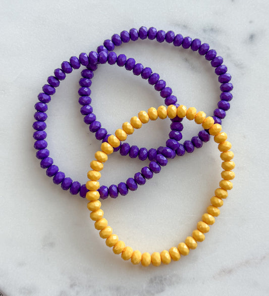 Purple & Gold Game Day Seed Bracelets