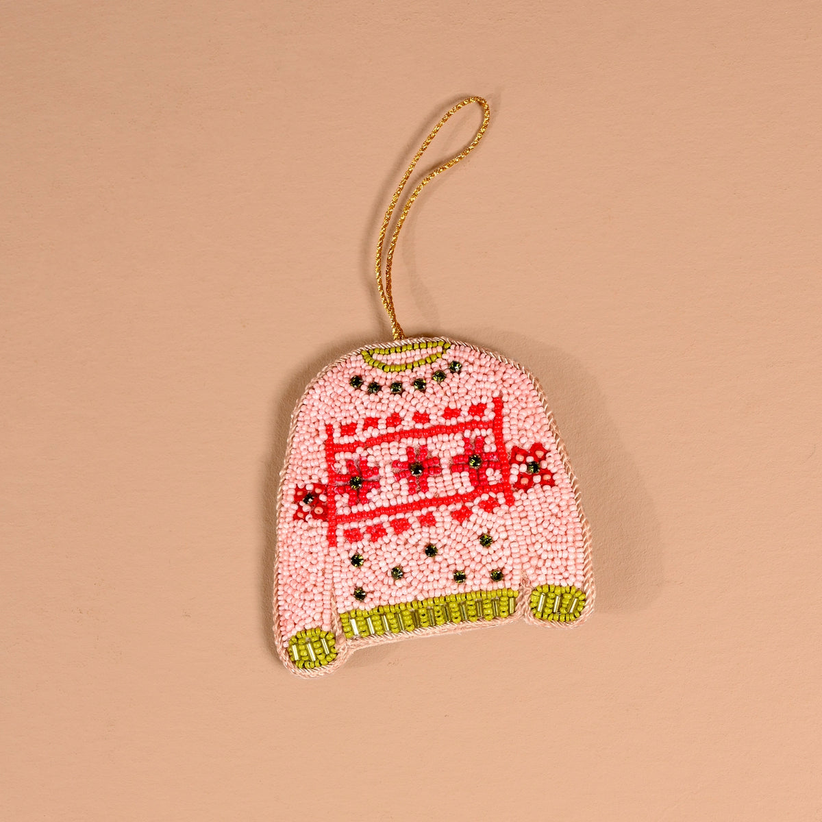 Beaded Christmas Sweater Ornament