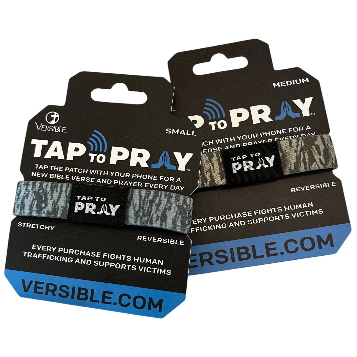 Tap To Pray® Wristband | Tree Bark Camo - XSmall