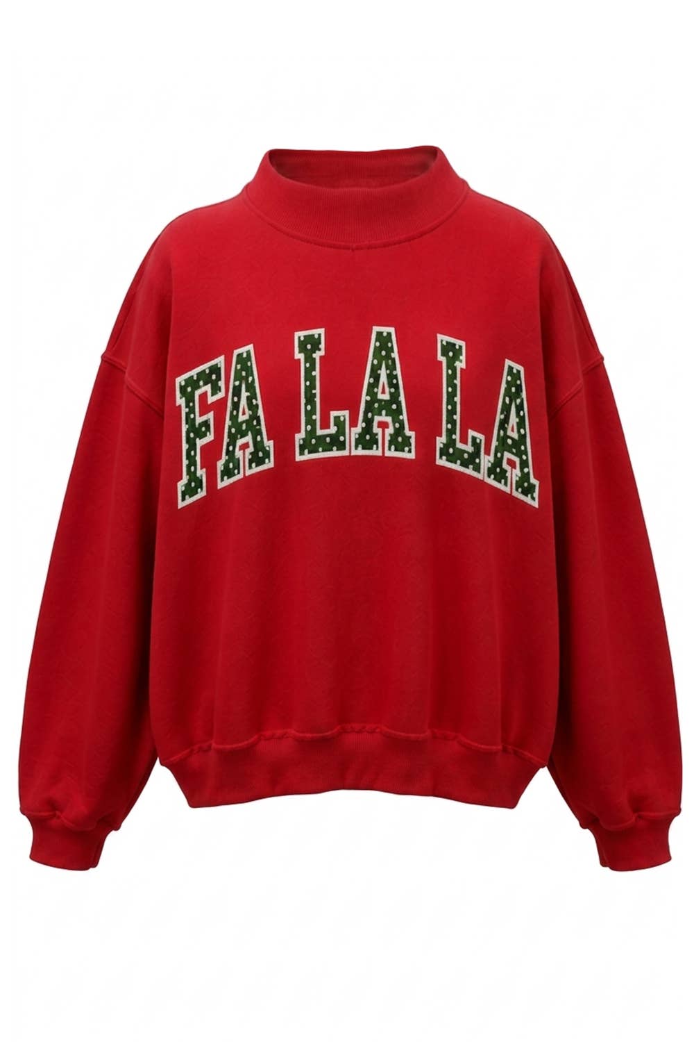 FALALA Applique Mockneck Sweatshirt | Red