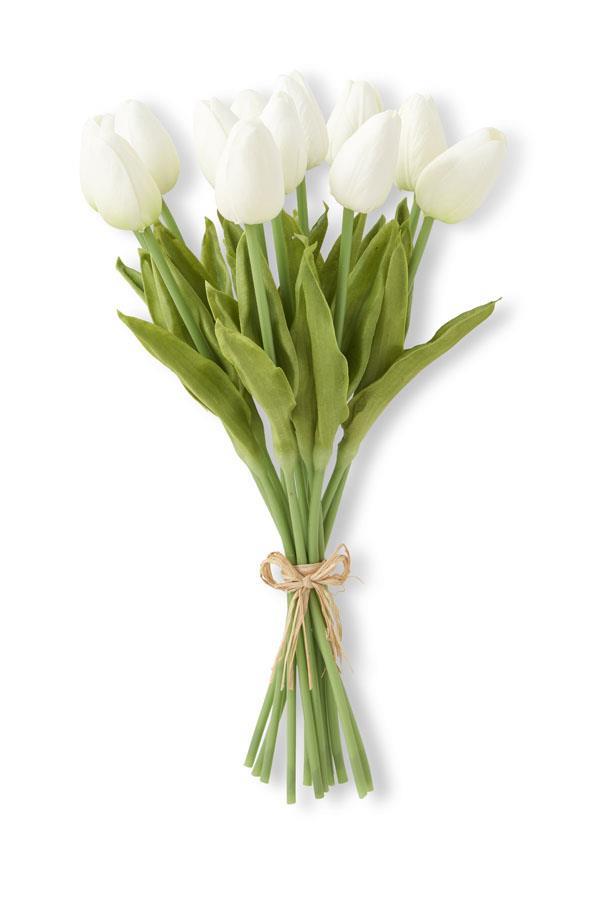 White Real Touch Tulip Bundle | 13"