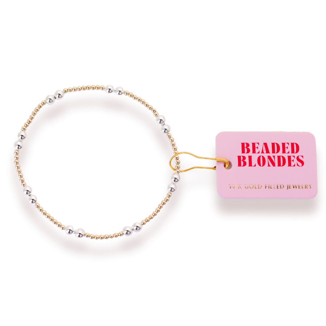 Leah Bracelet in Gold with Silver | Standard 6.75"