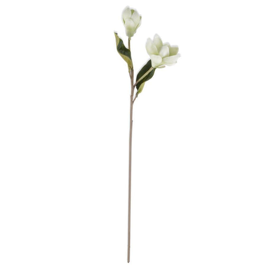 White Real Touch Magnolia Stem | 25"