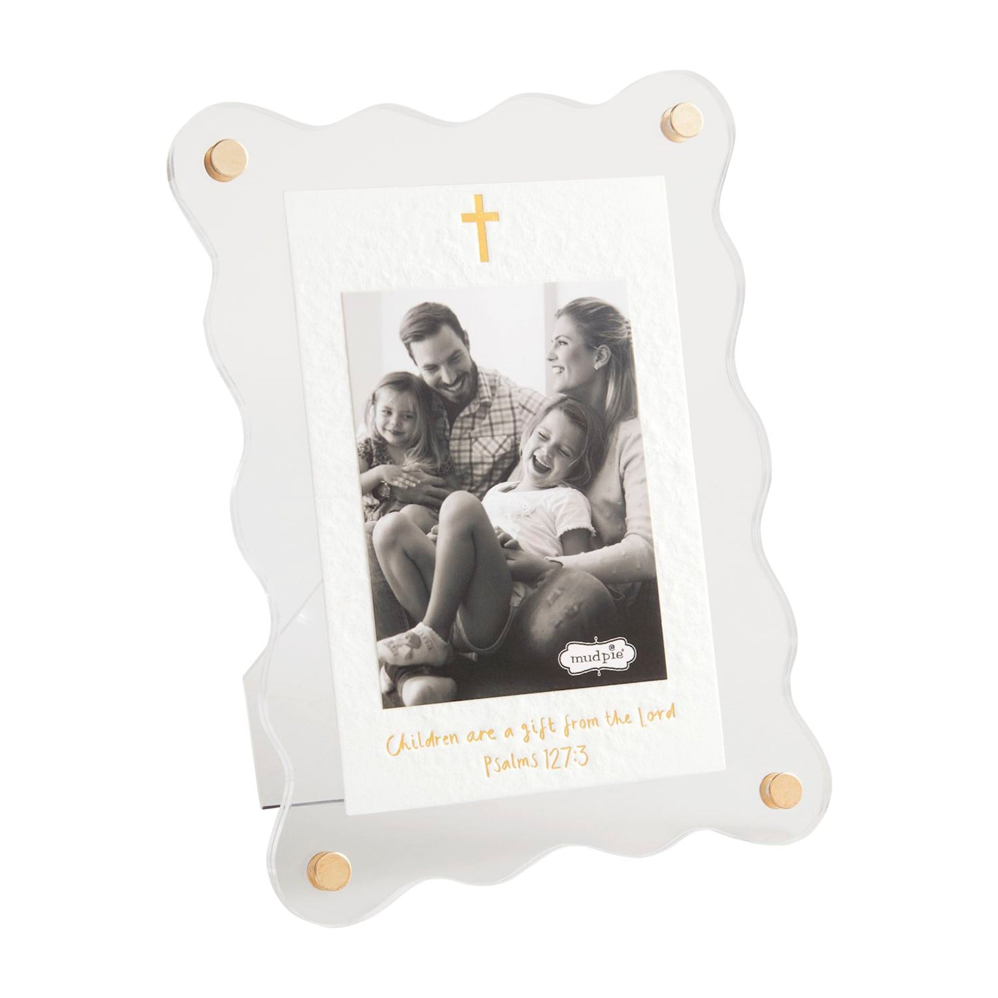 Scalloped Edge Cross Acrylic Frame