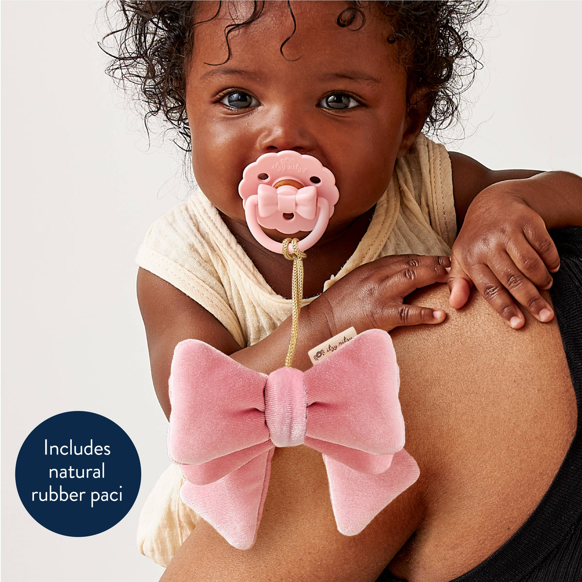 Bitzy Pal Natural Rubber Pacifier & Plush | Bow