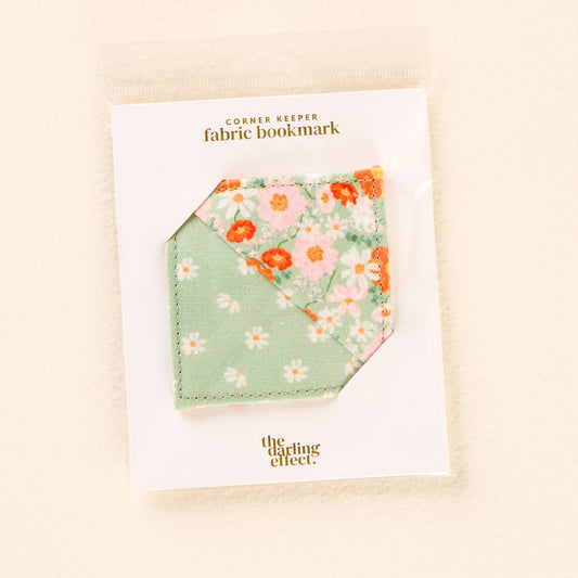 Corner Keeper Fabric Bookmark | Bouquet Sage