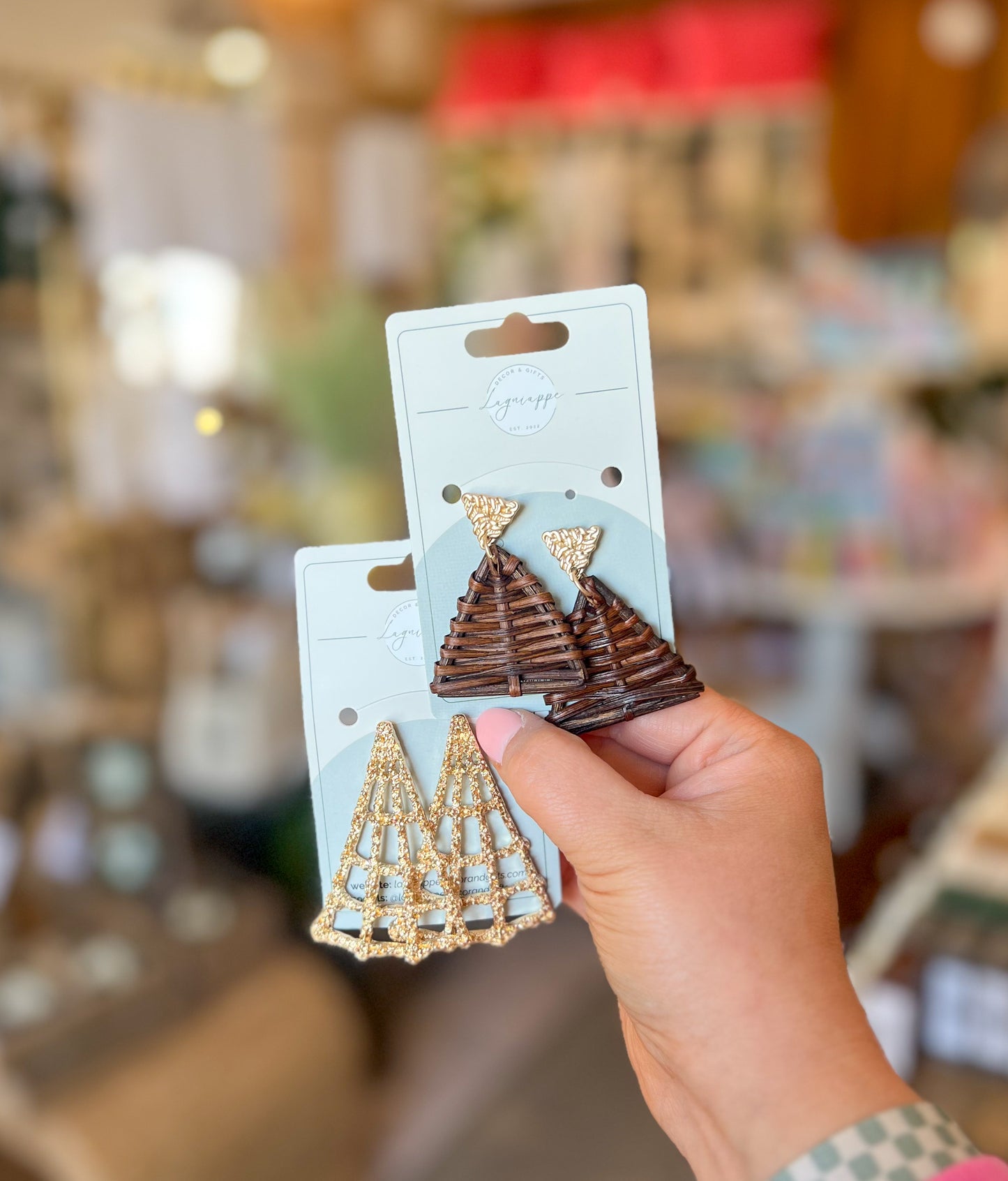 Rattan Bonfire Shape Earrings