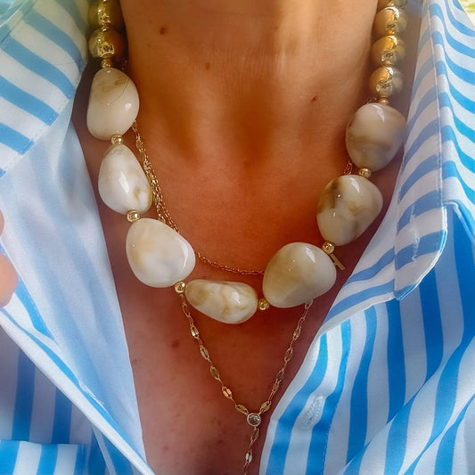 It's a Neutral Beaded Necklace