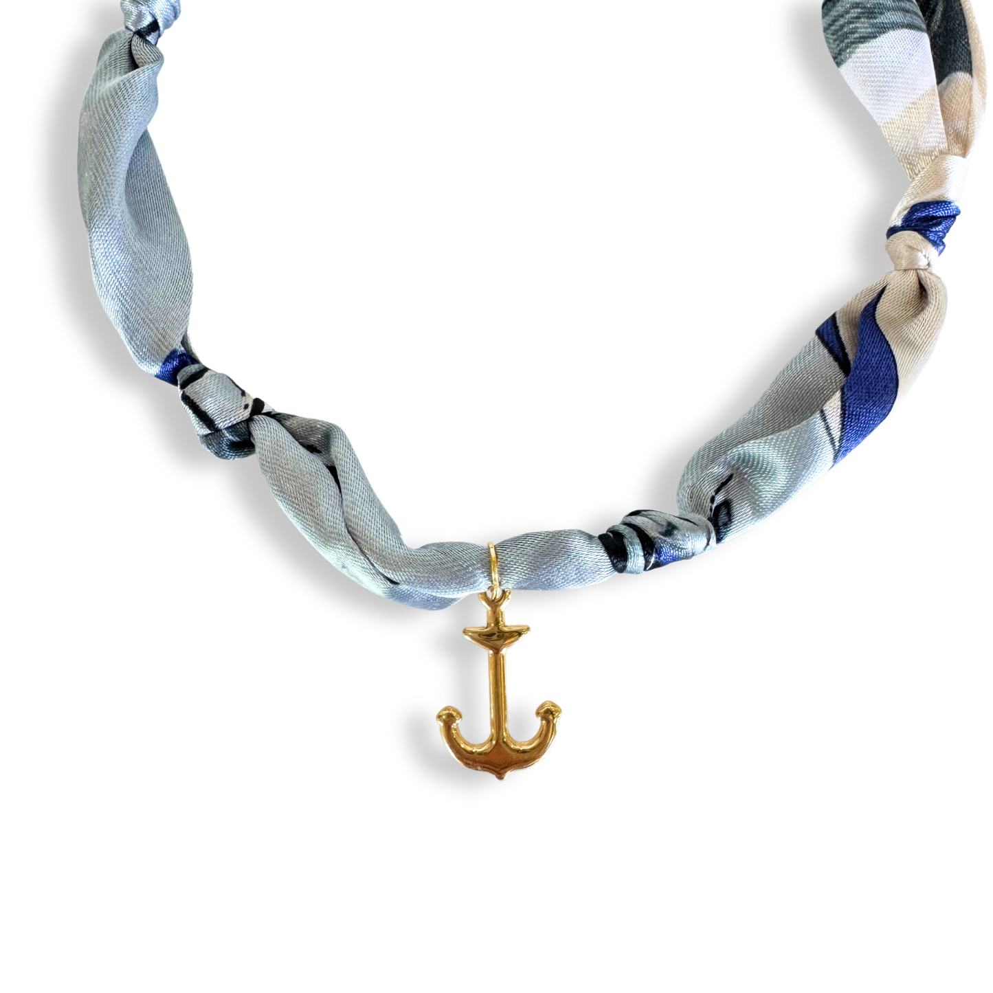 Scarf Bandana Flower Charm Necklaces | Light Pink