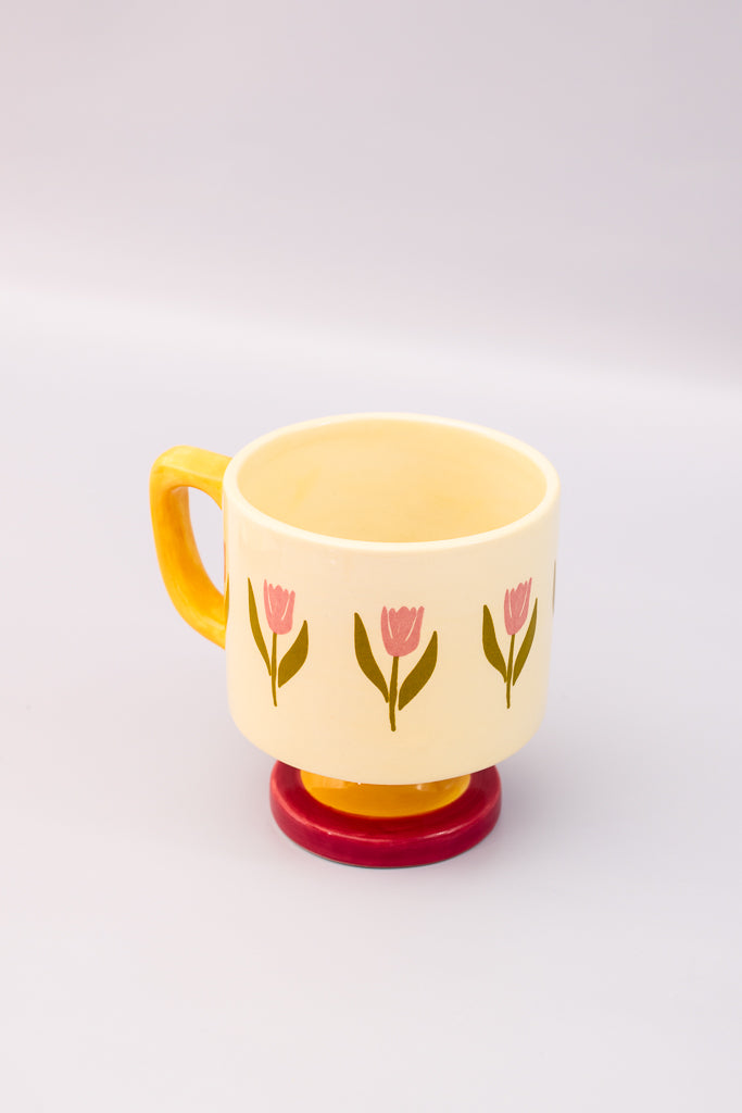 Short Ceramic Mug | Tulips