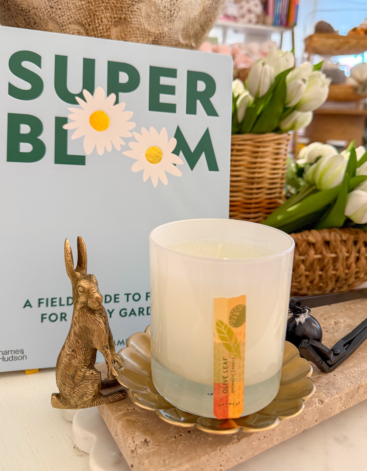 Brass Rabbit & Flower Tray