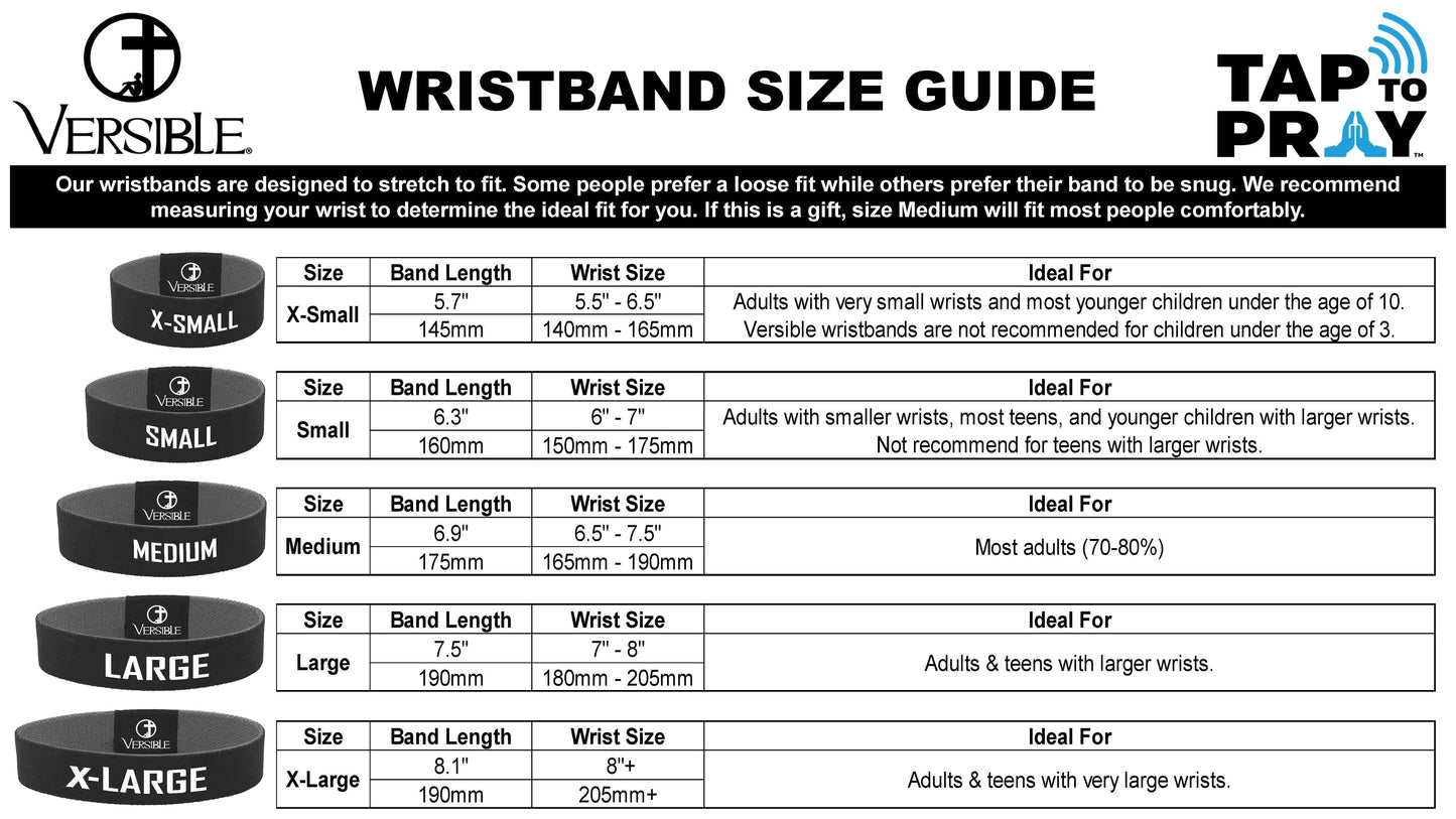 Versible Tap To Pray™ Wristband | River Rock Camo & Sage: XL