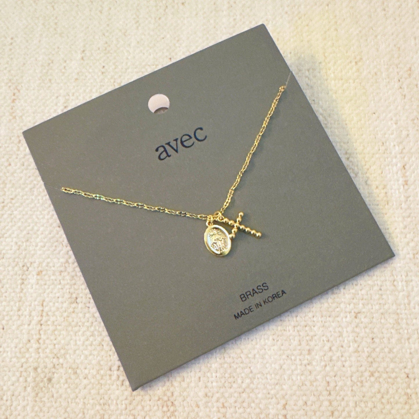 Faithful Duo Pendant Necklace | Gold