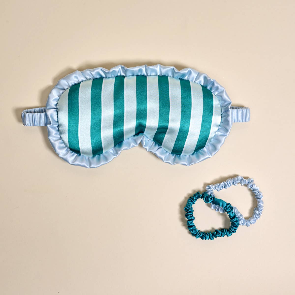 Beauty Sleep Mask | Sicily Stripes Teal