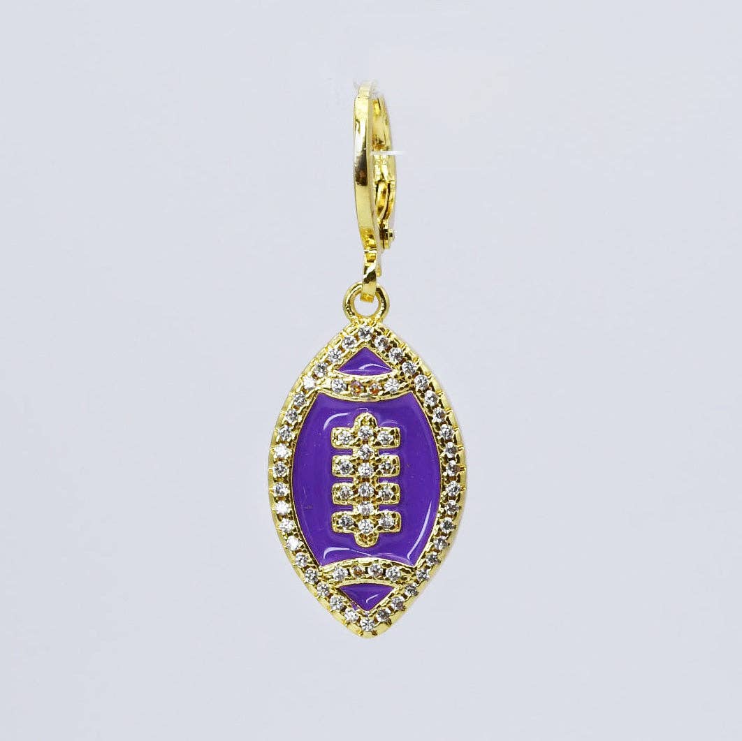 Purple Football Charm