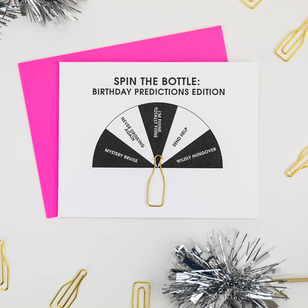 Spin The Bottle Birthday PaperClip Greeting Card