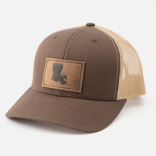 Leather Patch Louisiana Hat | Brown/Khaki