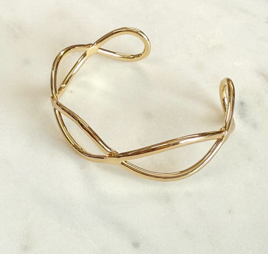Ribbon Cuff Bracelet | Gold