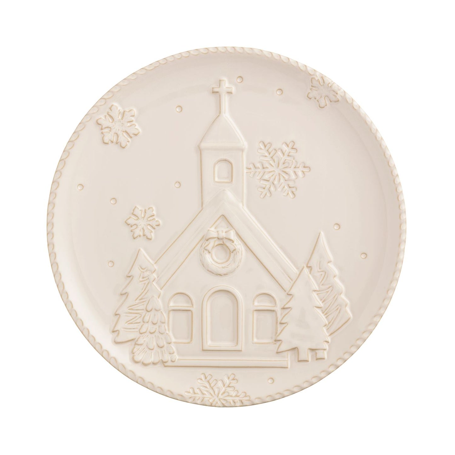 White Christmas Church Plate