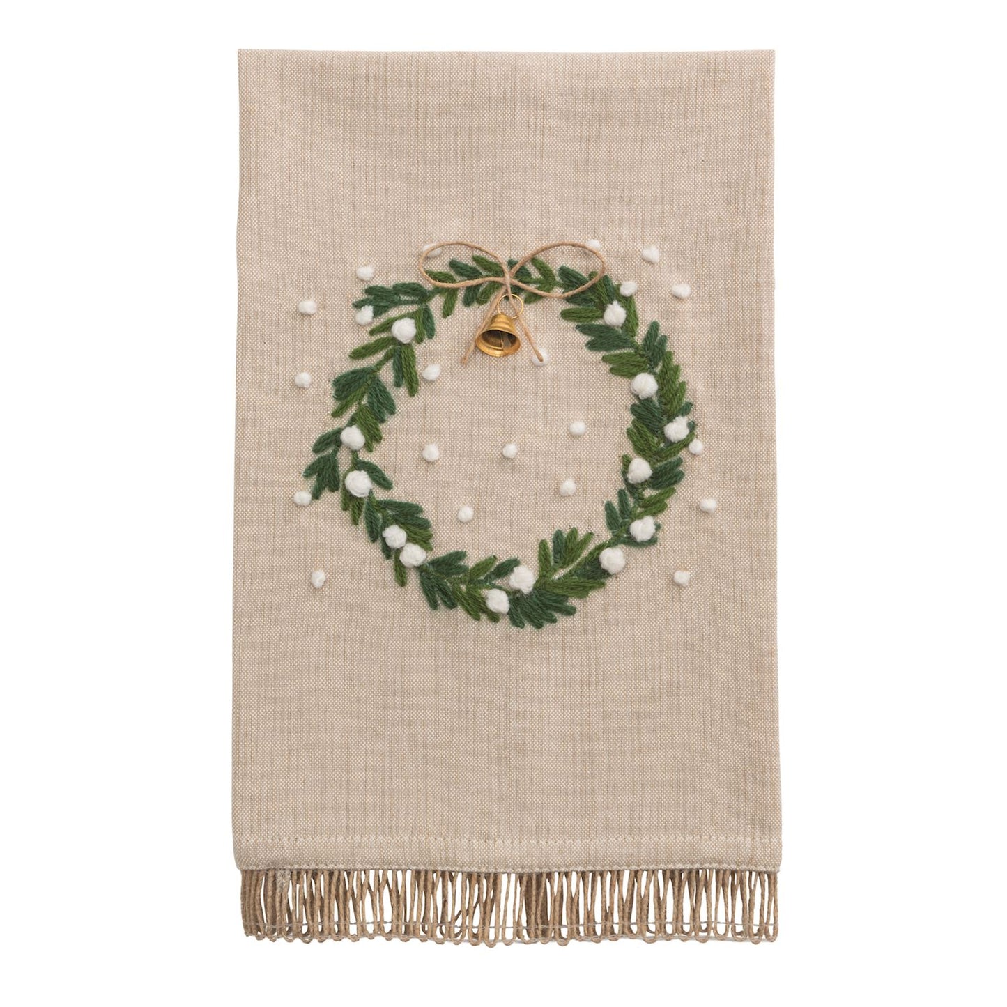 White Christmas Embroidered Towel