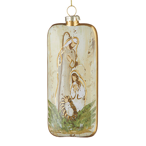 Glass Holy Family Ornament