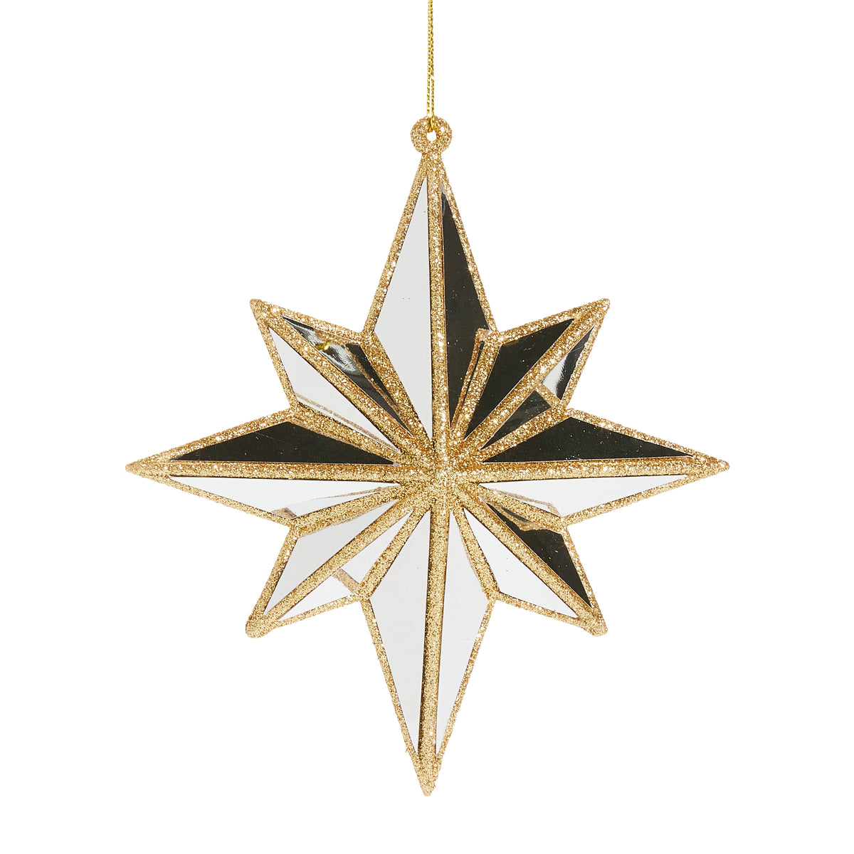 Mirrored North Star Ornament | 5.75"