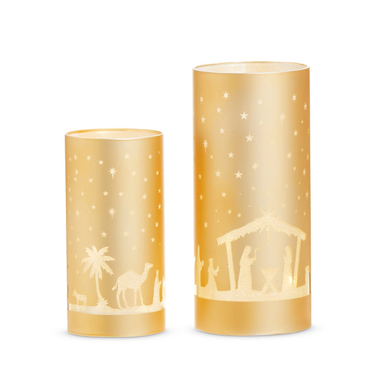 Lighted Nativity Lantern