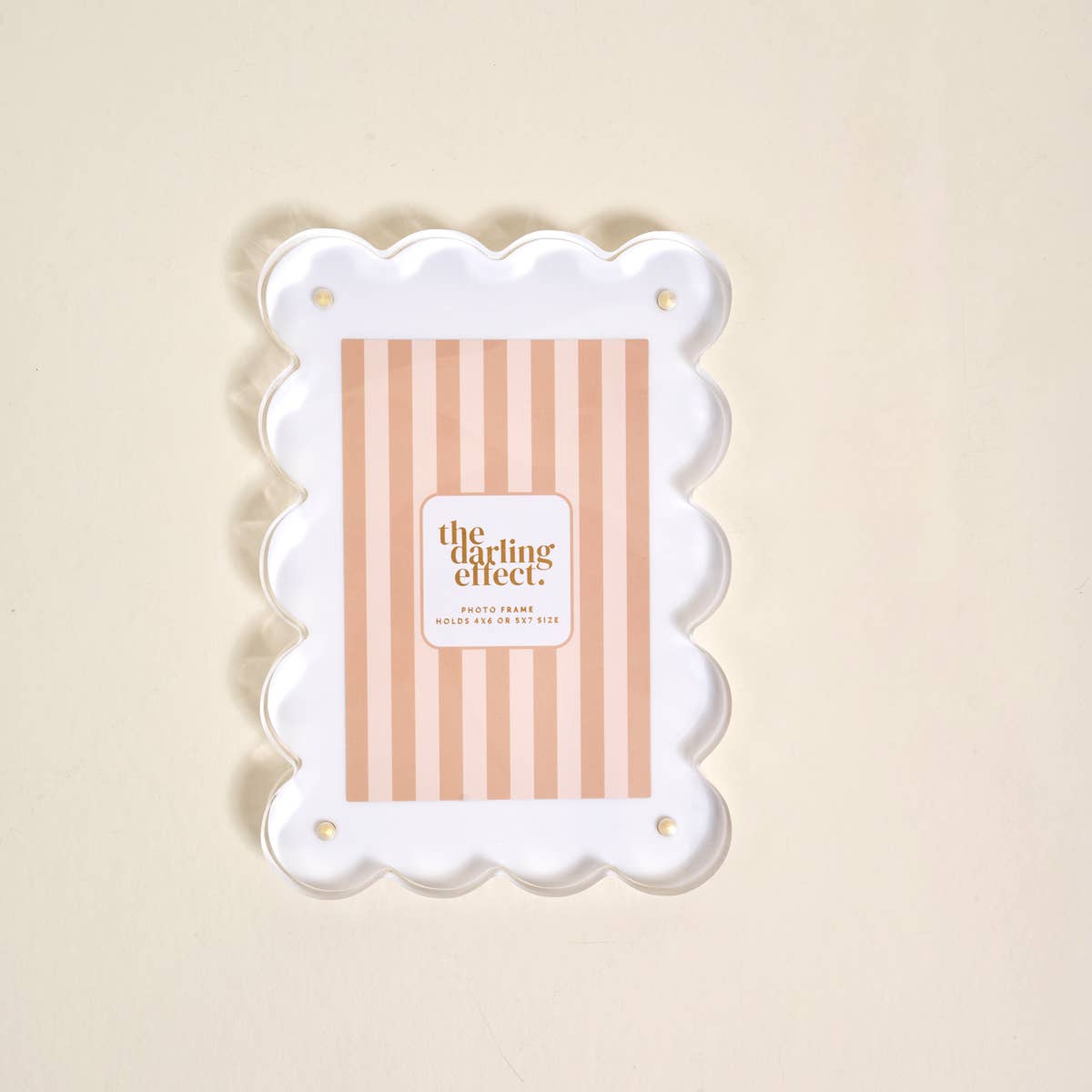 Rectangle Scalloped Acrylic Picture Frame | White