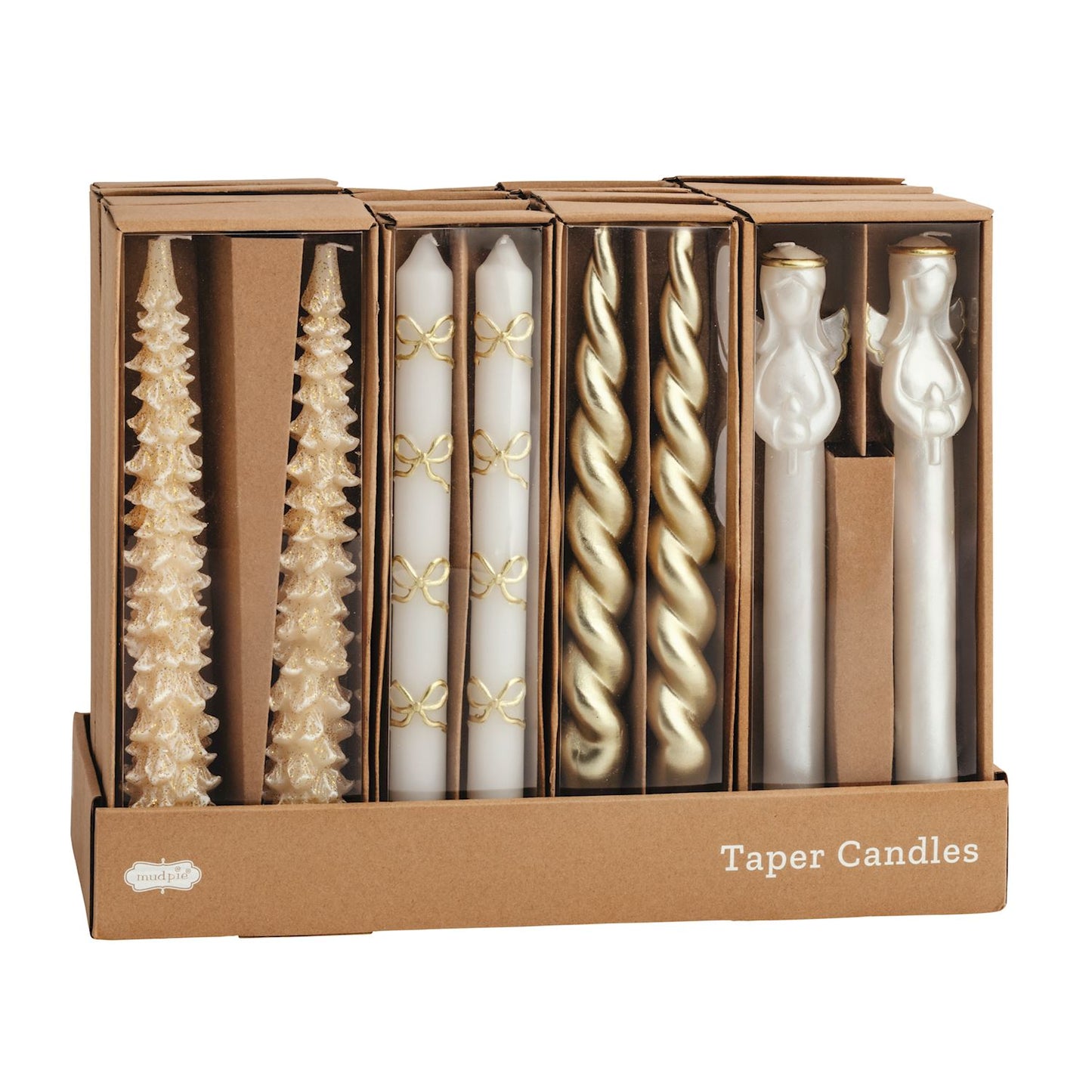 Gold Christmas Taper Candle Sets