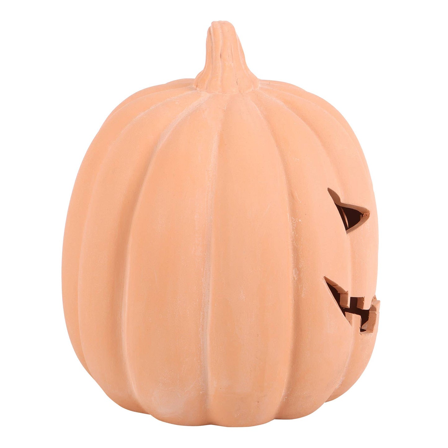 9.5” Terracotta Halloween Pumpkin Decoration