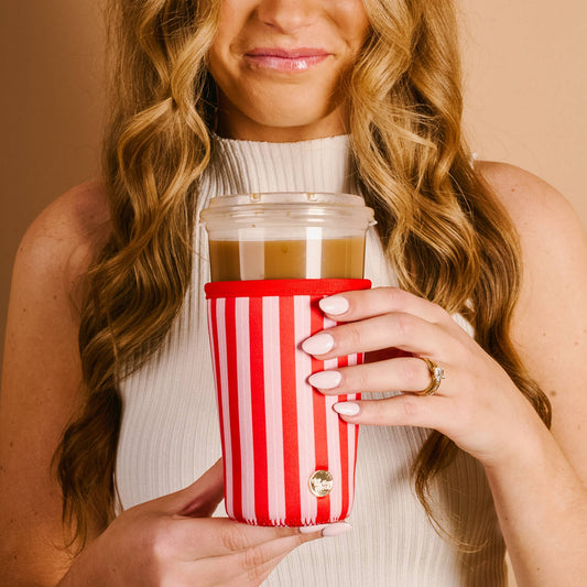 Sip Savvy Drink Sleeve | Large Peppermint Stripes