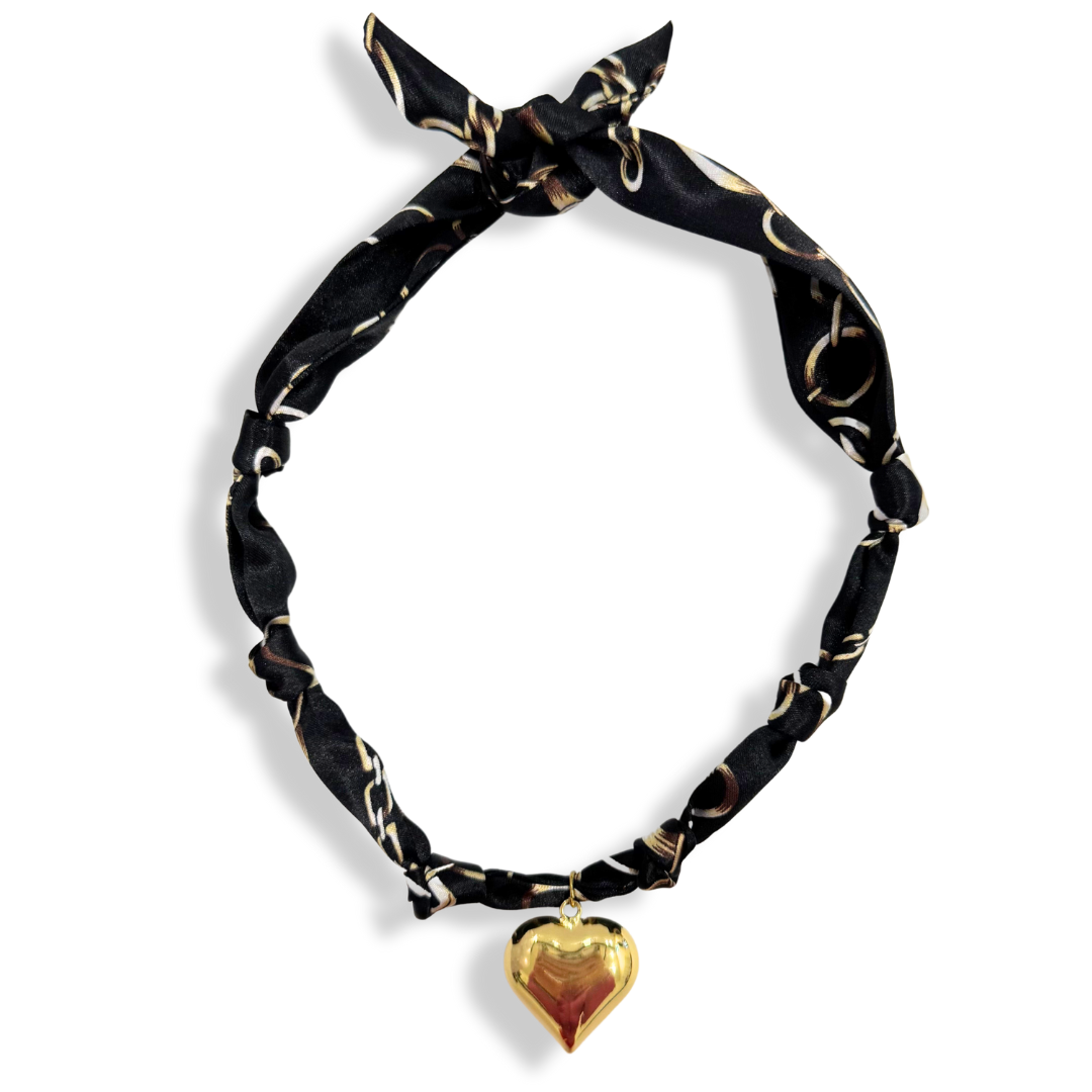 Scarf Bandana Flower Charm Necklaces | Light Pink