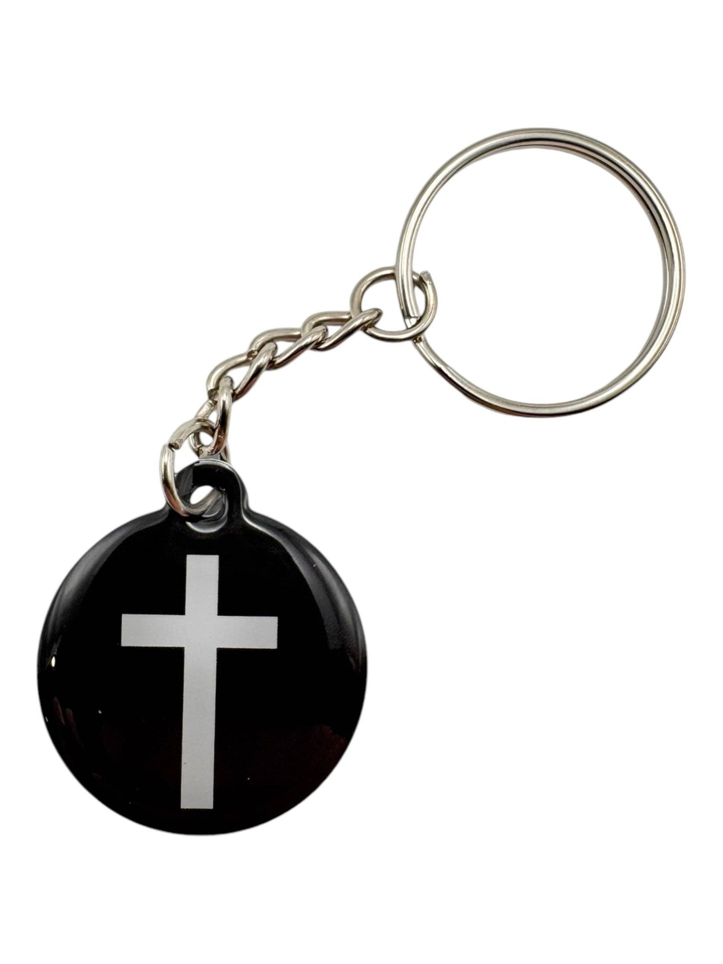 Versible Tap To Pray™ Keychain | Black/Cross