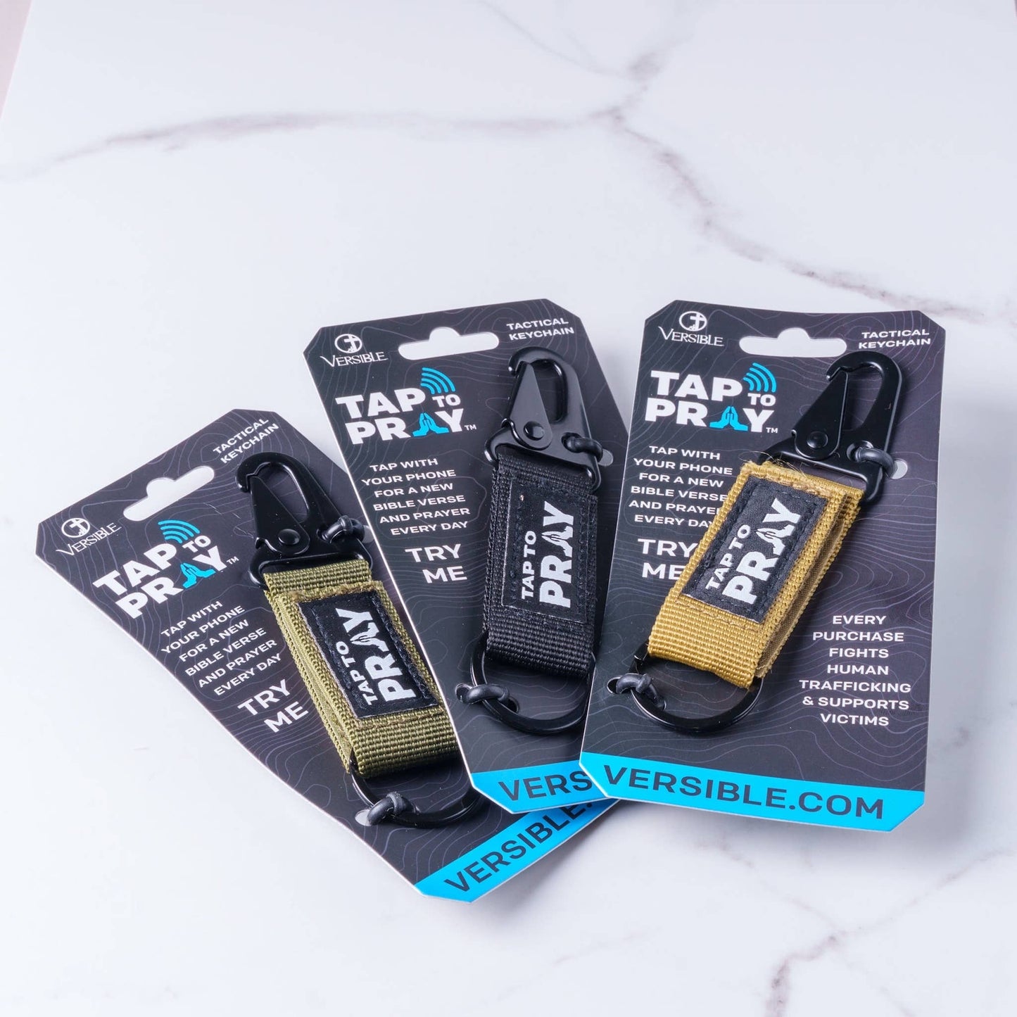 Versible Tap To Pray™ Tactical Keychain | Green
