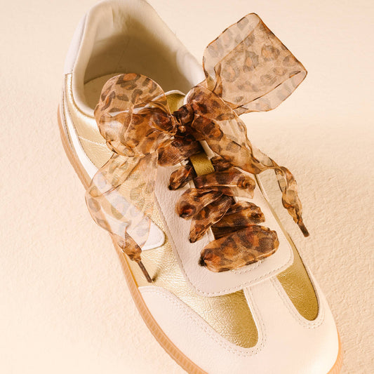 Step It Up Shoelaces | Sheer Cheetah