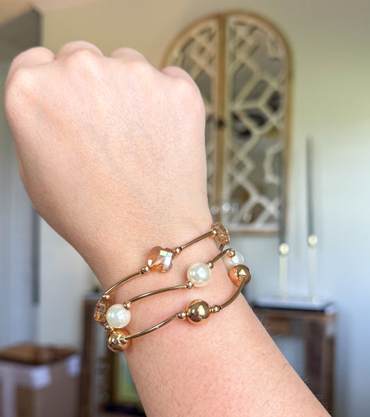 Clover & Pearl Bracelet Stack | set of 3