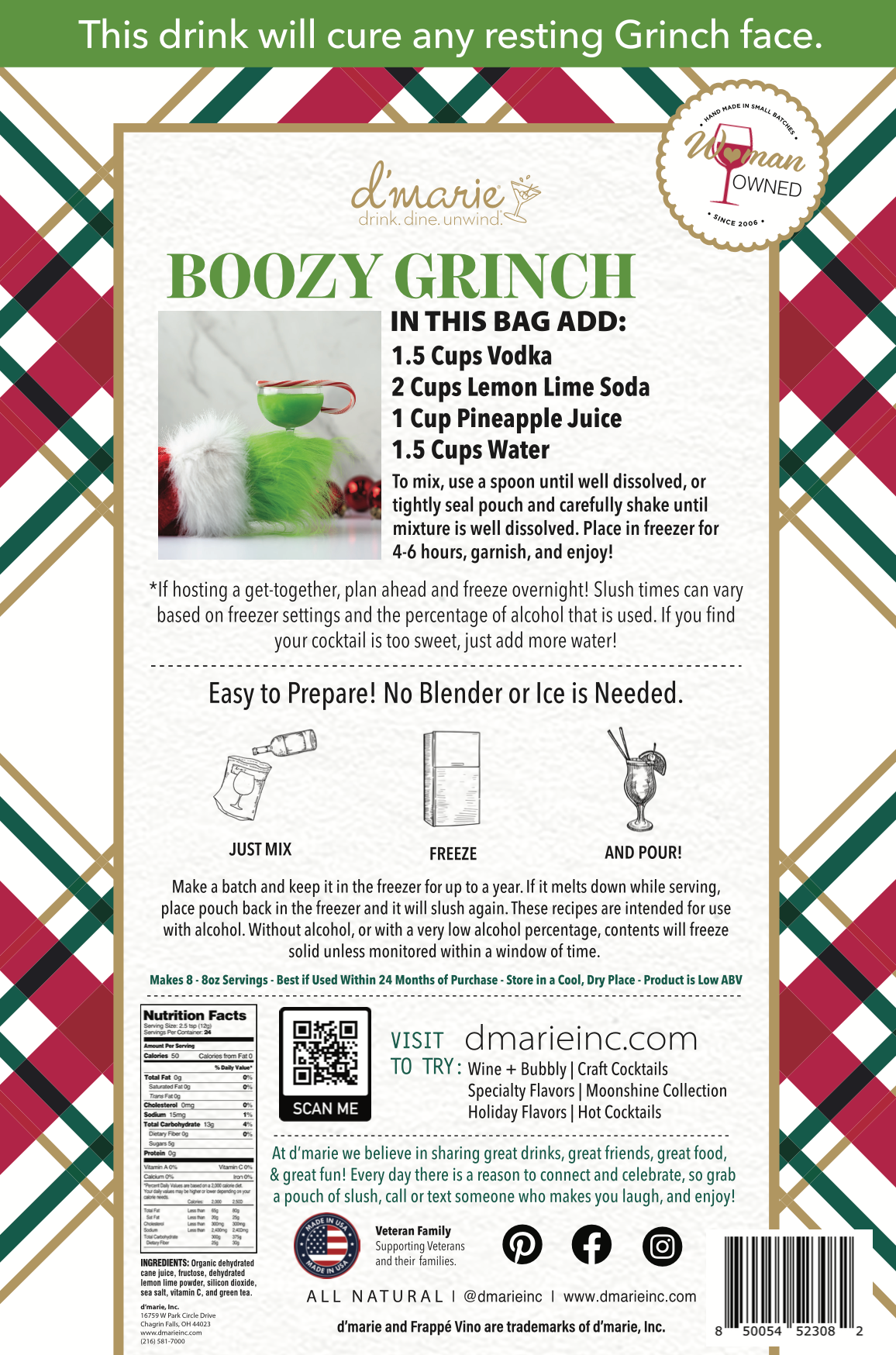 Boozy Grinch Cocktail | Ready-To-Freeze