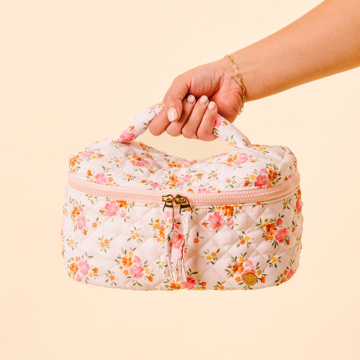 Glam & Go Quilted Cosmetic Bag | Endless Daydream Cream