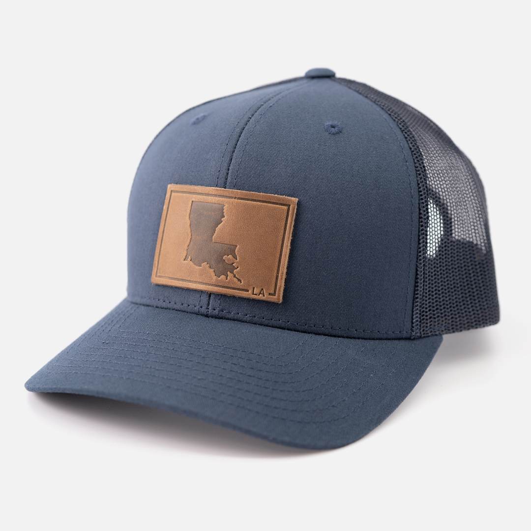 Leather Patch Louisiana Hat | Navy