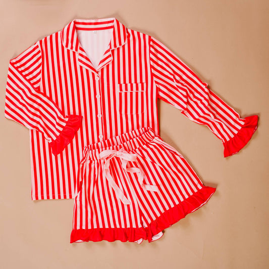 Sweet Dreams Pajama Shorts Set | Peppermint Stripes