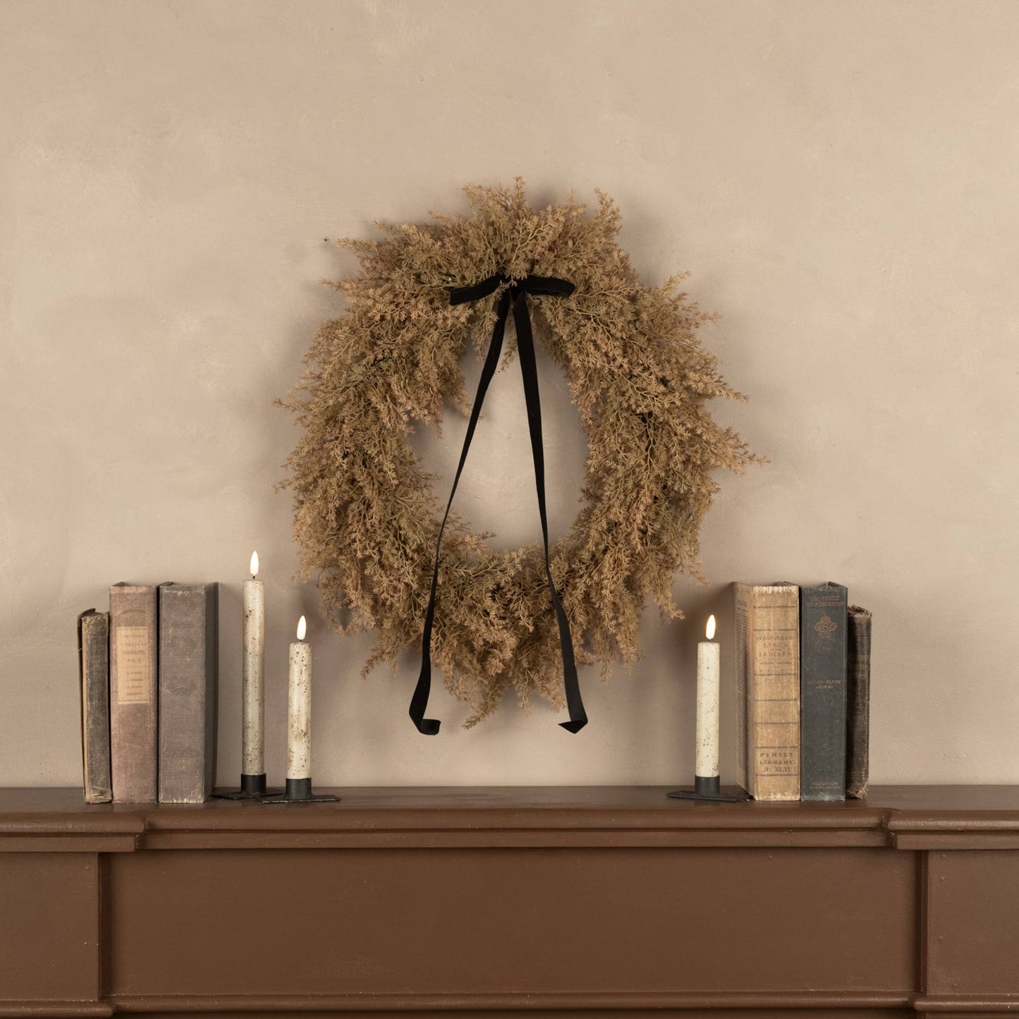 22" Tan Mini Monterey Cypress Wreath