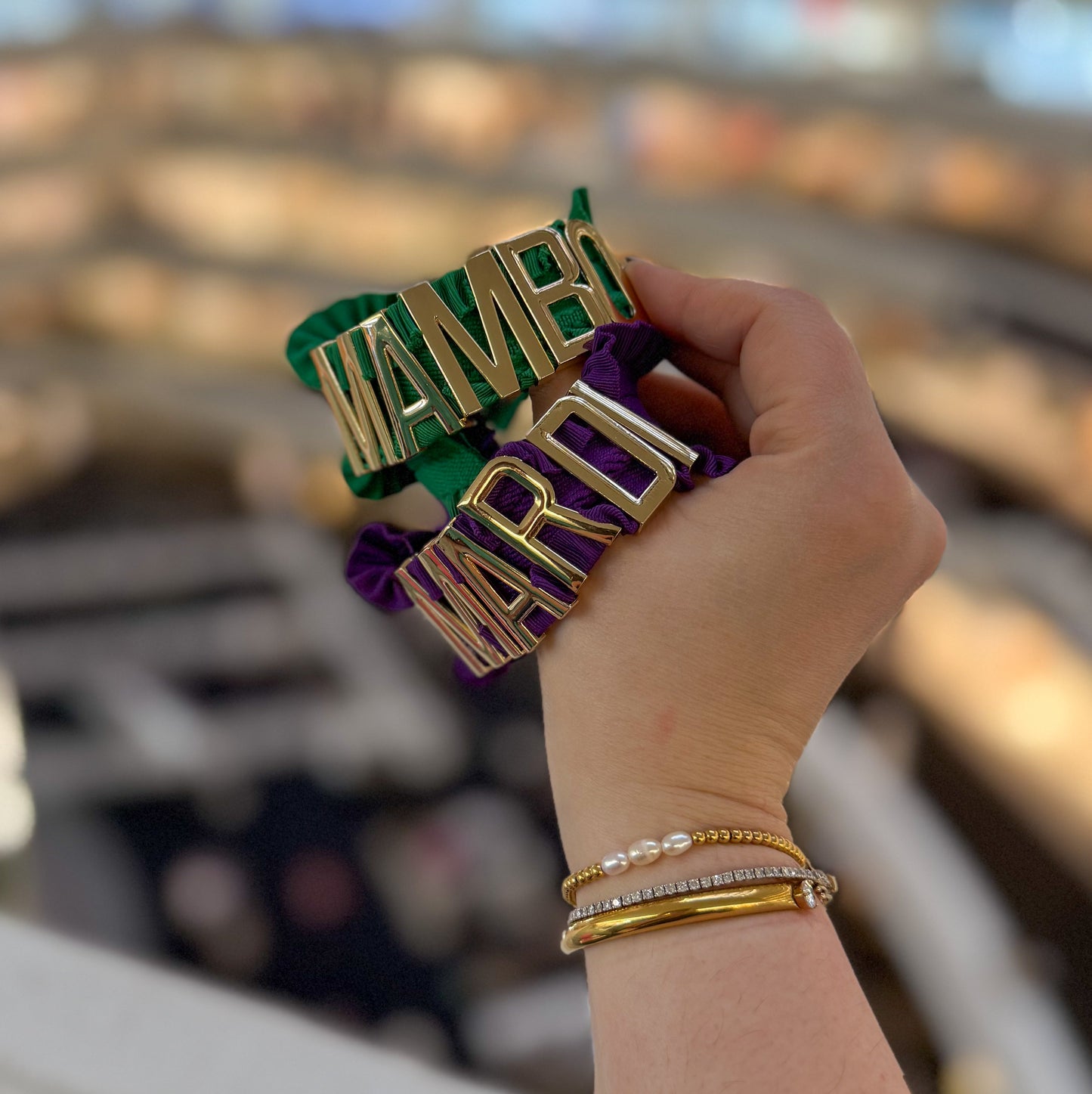 Mardi Gras Elastic Bracelet Charm Set