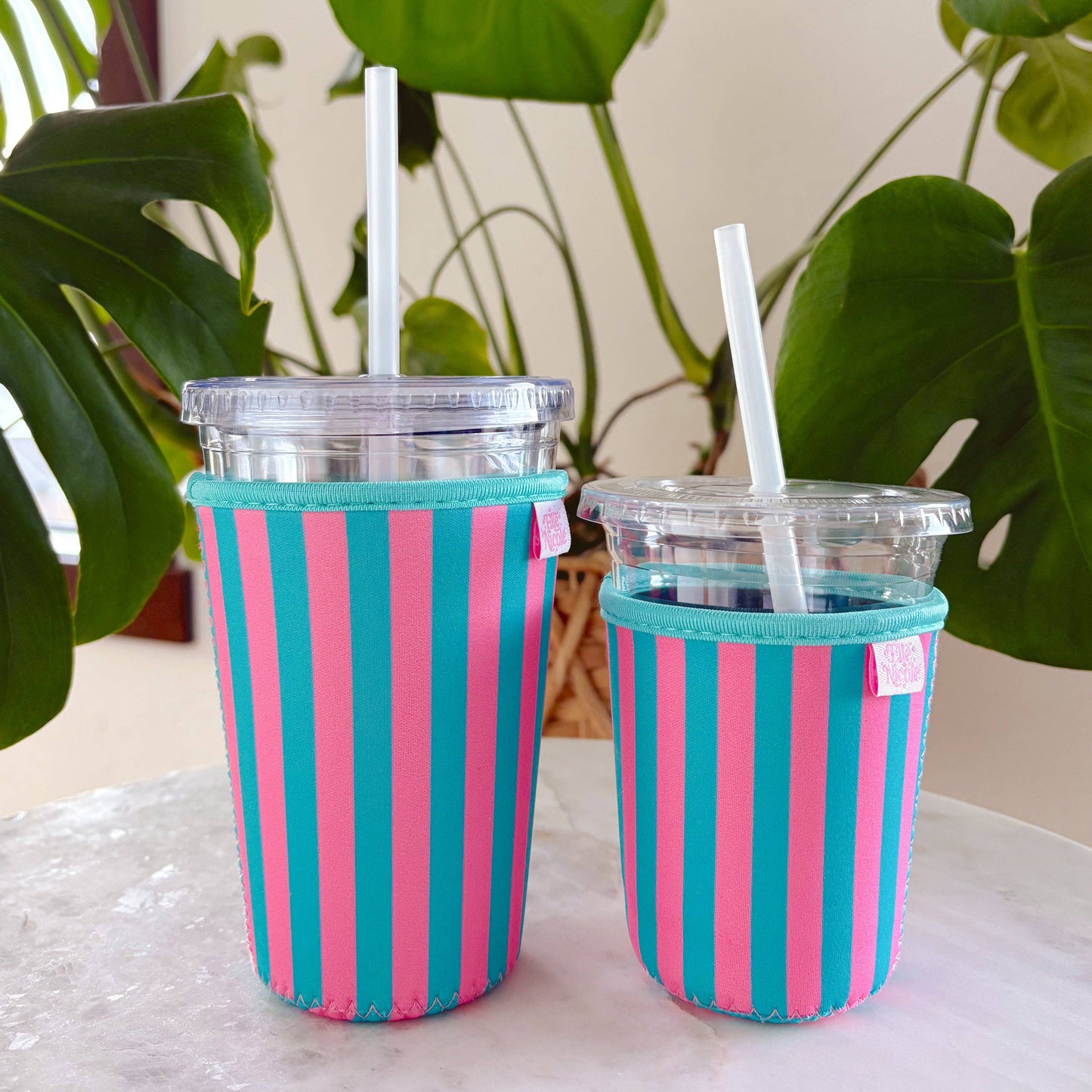 Coffee Cup Cover | Pink & Blue LARGE
