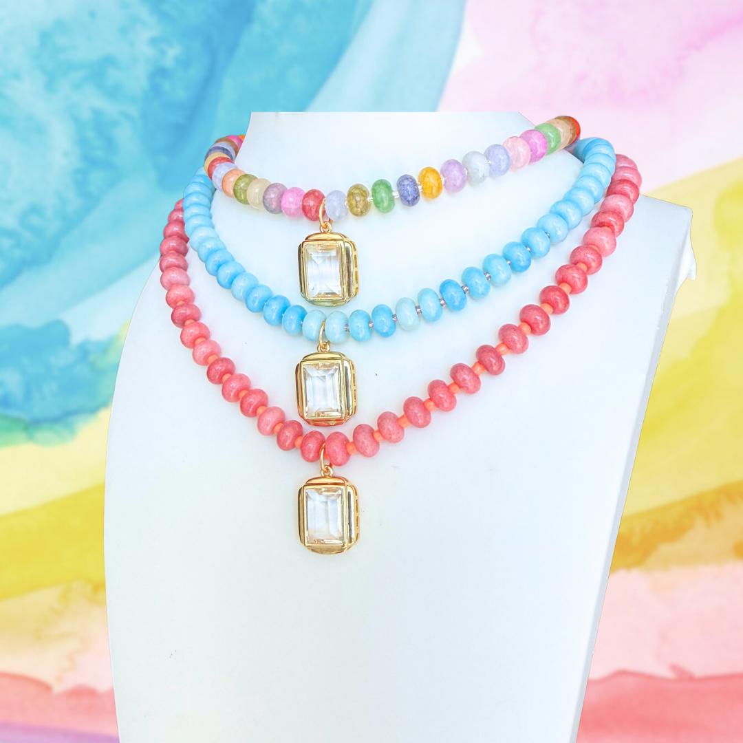 Candy Beaded Necklace | Blue