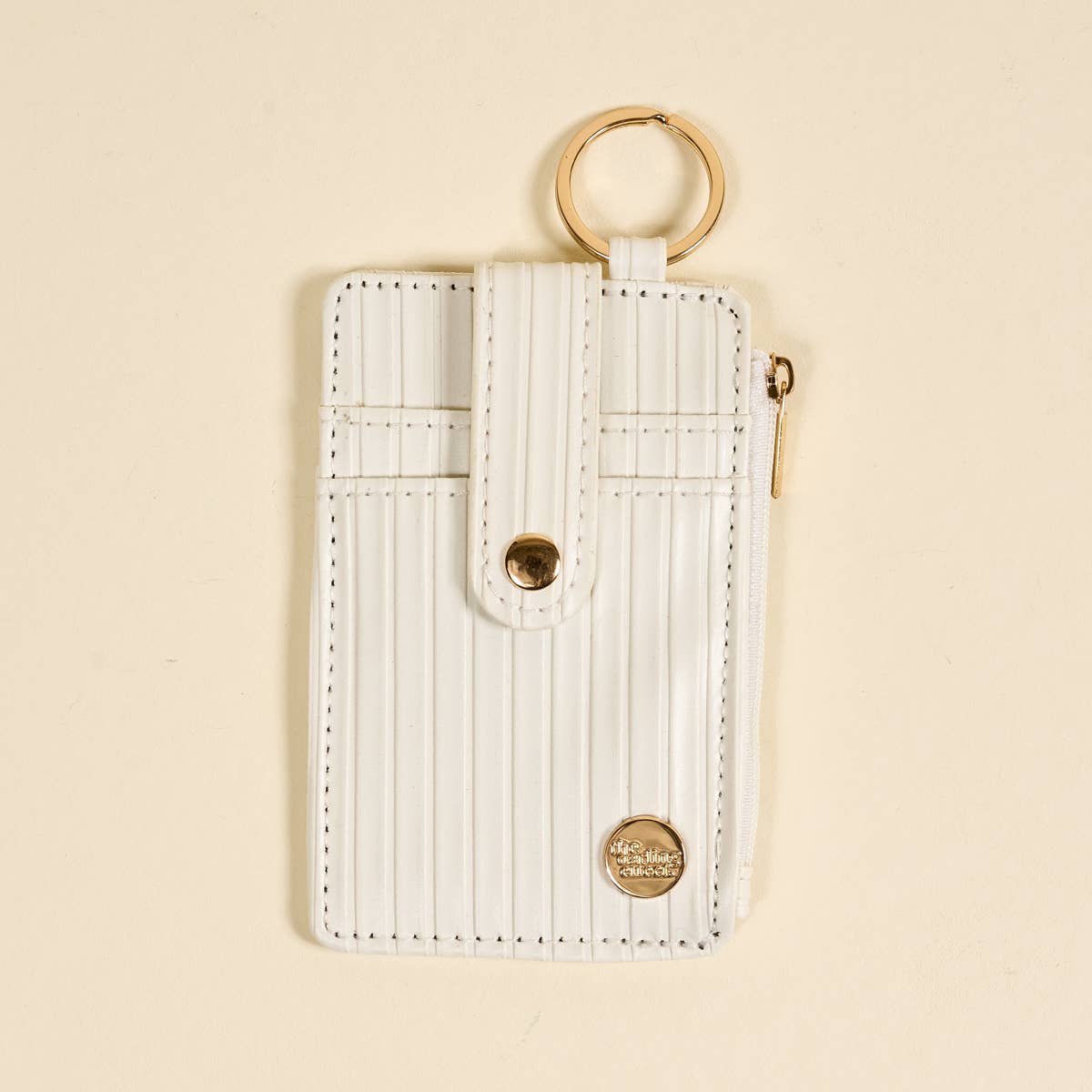 Ripple Ridge Keychain Wallet | White