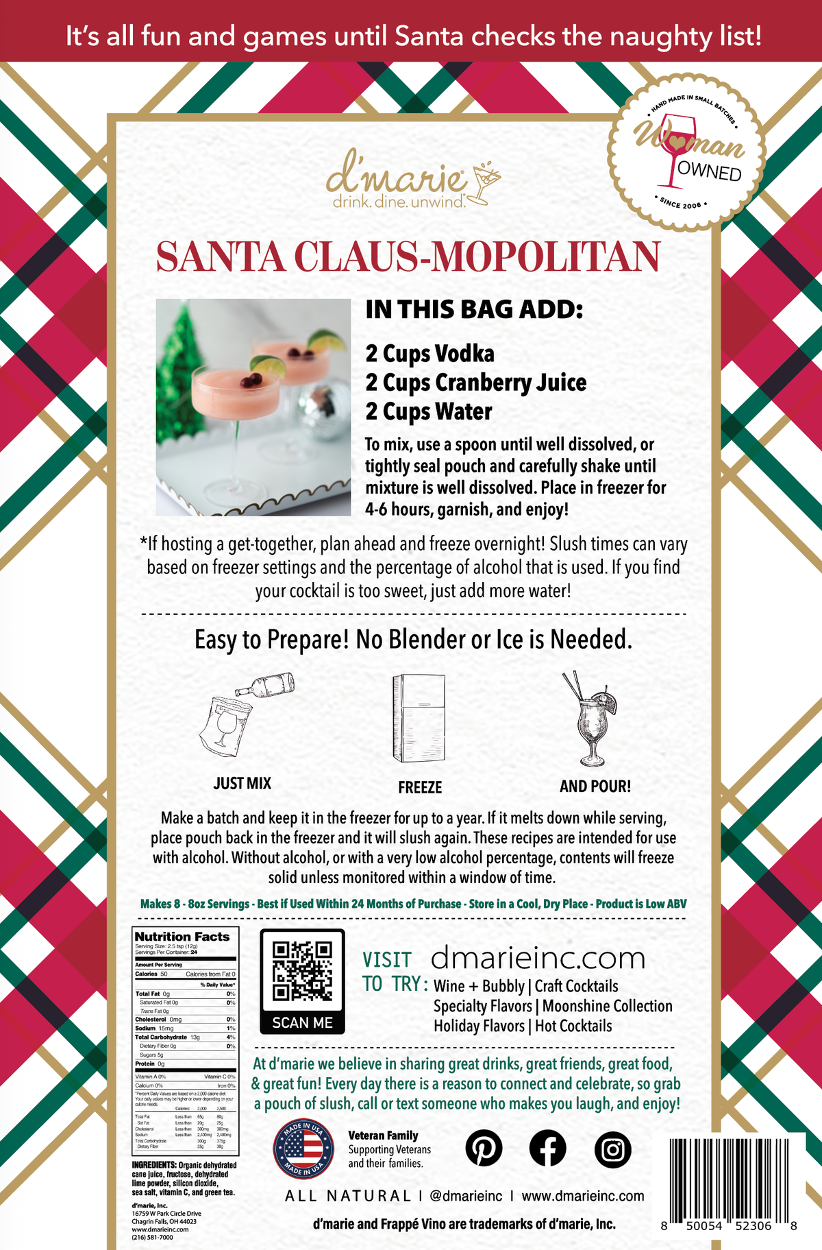 Santa Clausmopolitan Cocktail | Ready-To-Freeze