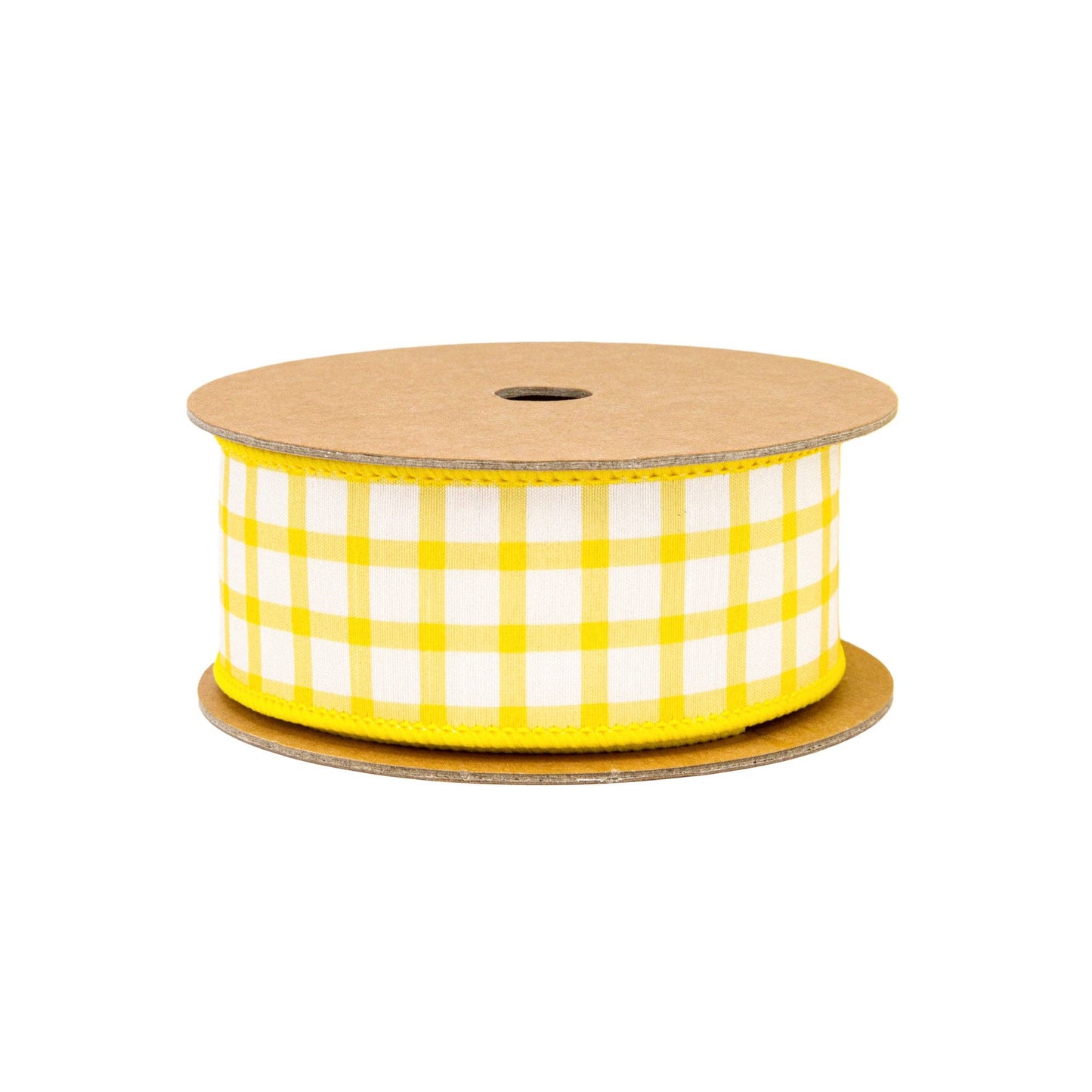 1.5" Wired Ribbon | Yellow/White Check