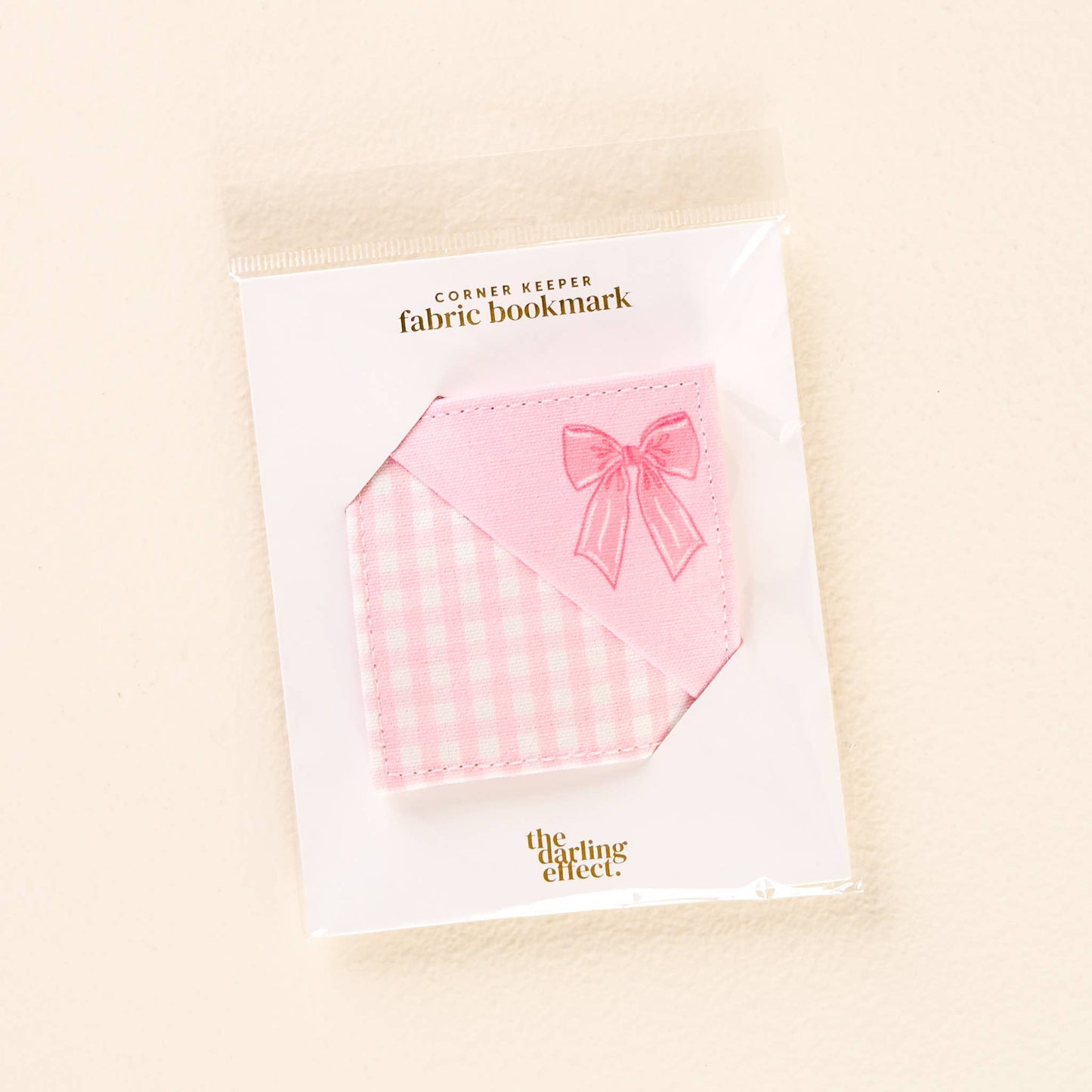 Corner Keeper Fabric Bookmark | Bow Pink