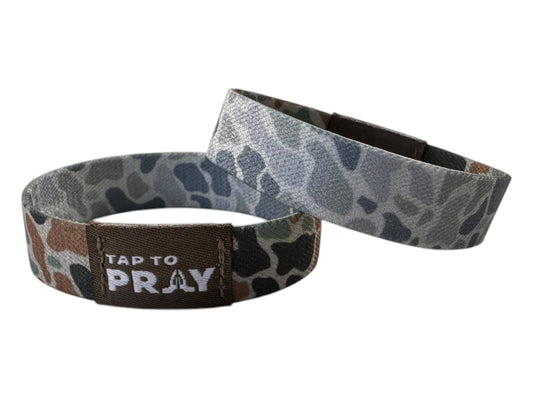 Versible Tap To Pray™ Wristband | River Rock Camo & Sage: XL