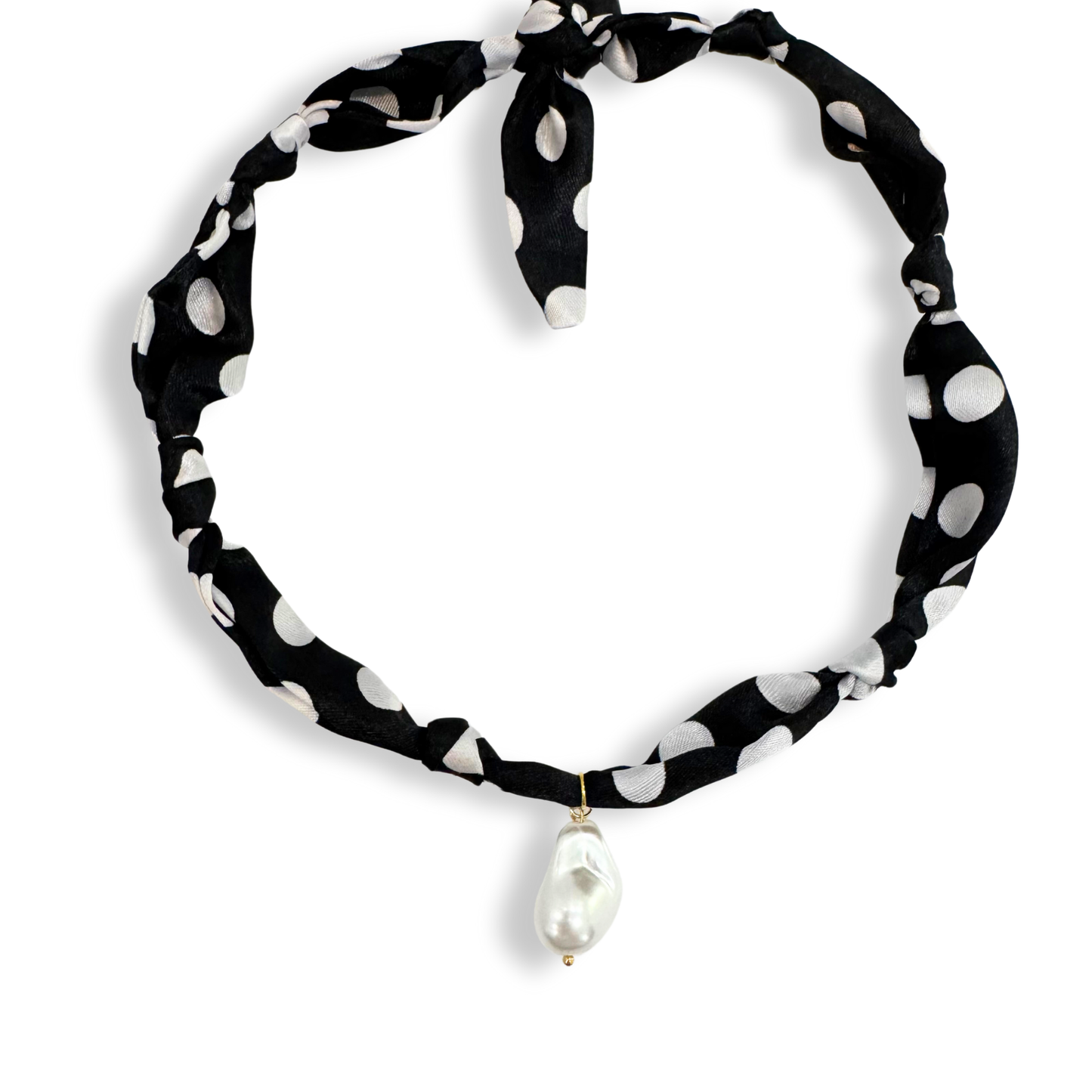 Scarf Bandana Flower Charm Necklaces | Light Pink